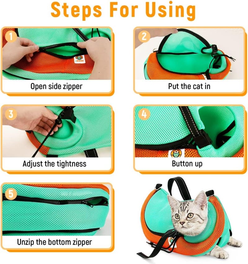 AWOOF Cat Grooming Bag Adjustable Cat Bathing Bag Anti Scratch Bite Restraint Bag Cat Sling Bag Durable Mesh Cat Shower Bag for Small Medium Large Cats Nail Trimming Ear Cleaning Medicine Taking - Image 4